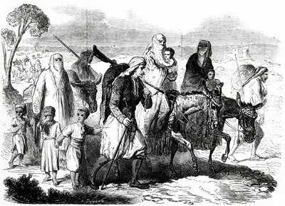 Christians from Damascus Emigrating to Beirut, Illustration from Le Monde Illustré, 24 November, 1860 by L. Dumont